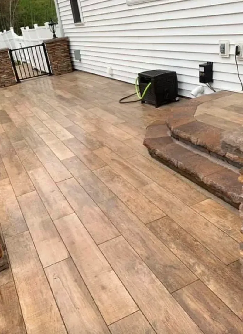 Full hardscape backyard oasis Guilderland NY by Capital Land Companies