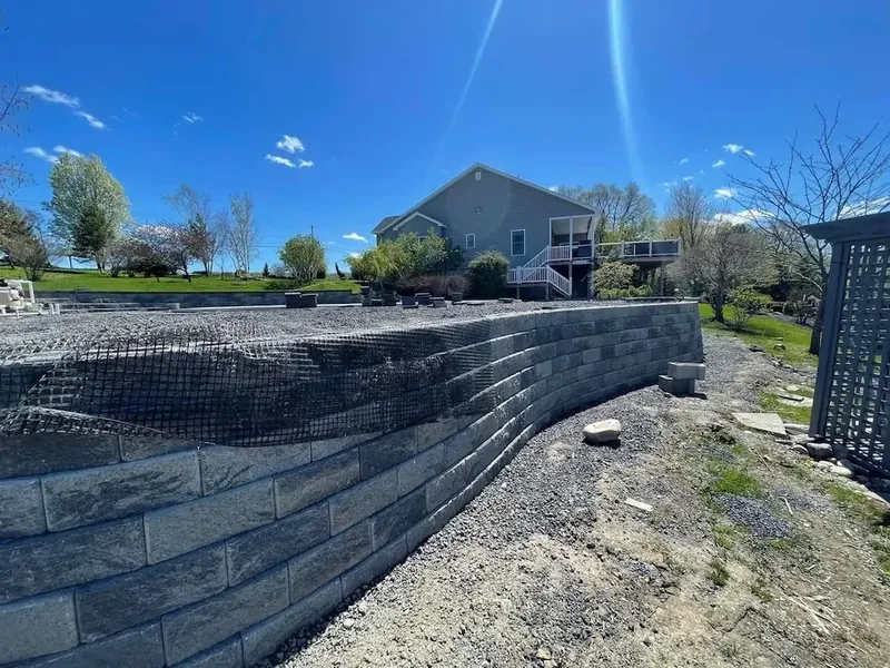 Retaining wall and pool installation Slingerlands NY